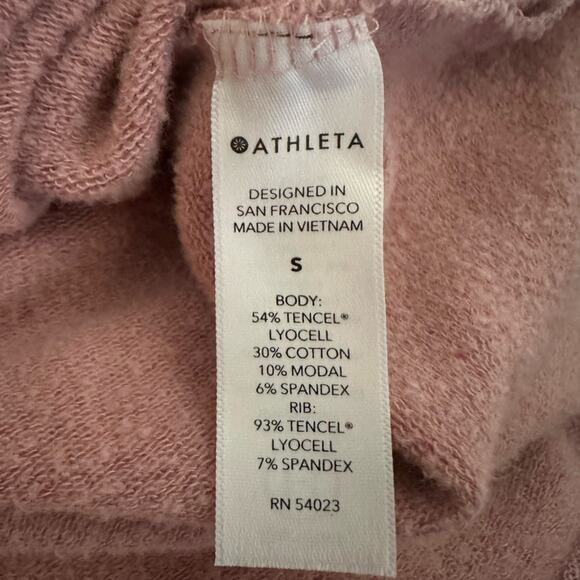Athleta Pink Balance Speckled Dot Ribbed Slit Pullover Top Sweatshirt Loungewear - Picture 5 of 6